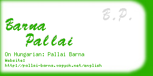 barna pallai business card